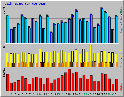 Daily usage for May 2021
