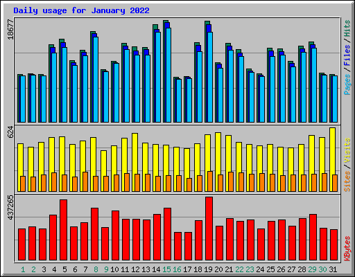 Daily usage for January 2022
