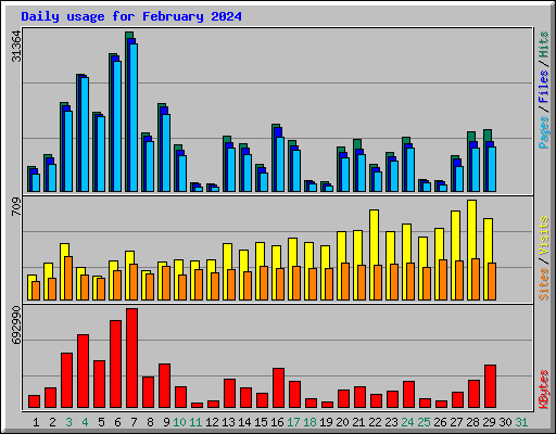 Daily usage for February 2024