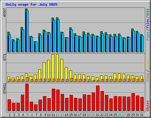 Daily usage for July 2025