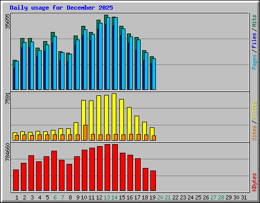 Daily usage for December 2025