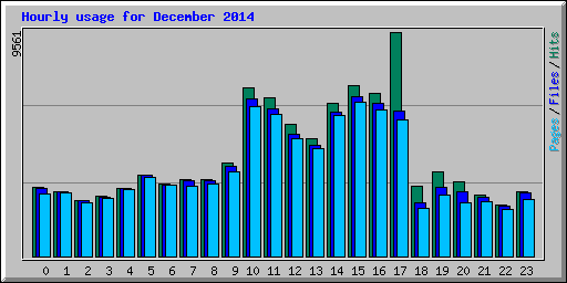 Hourly usage for December 2014