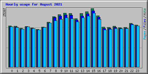 Hourly usage for August 2021