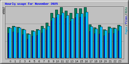 Hourly usage for November 2025